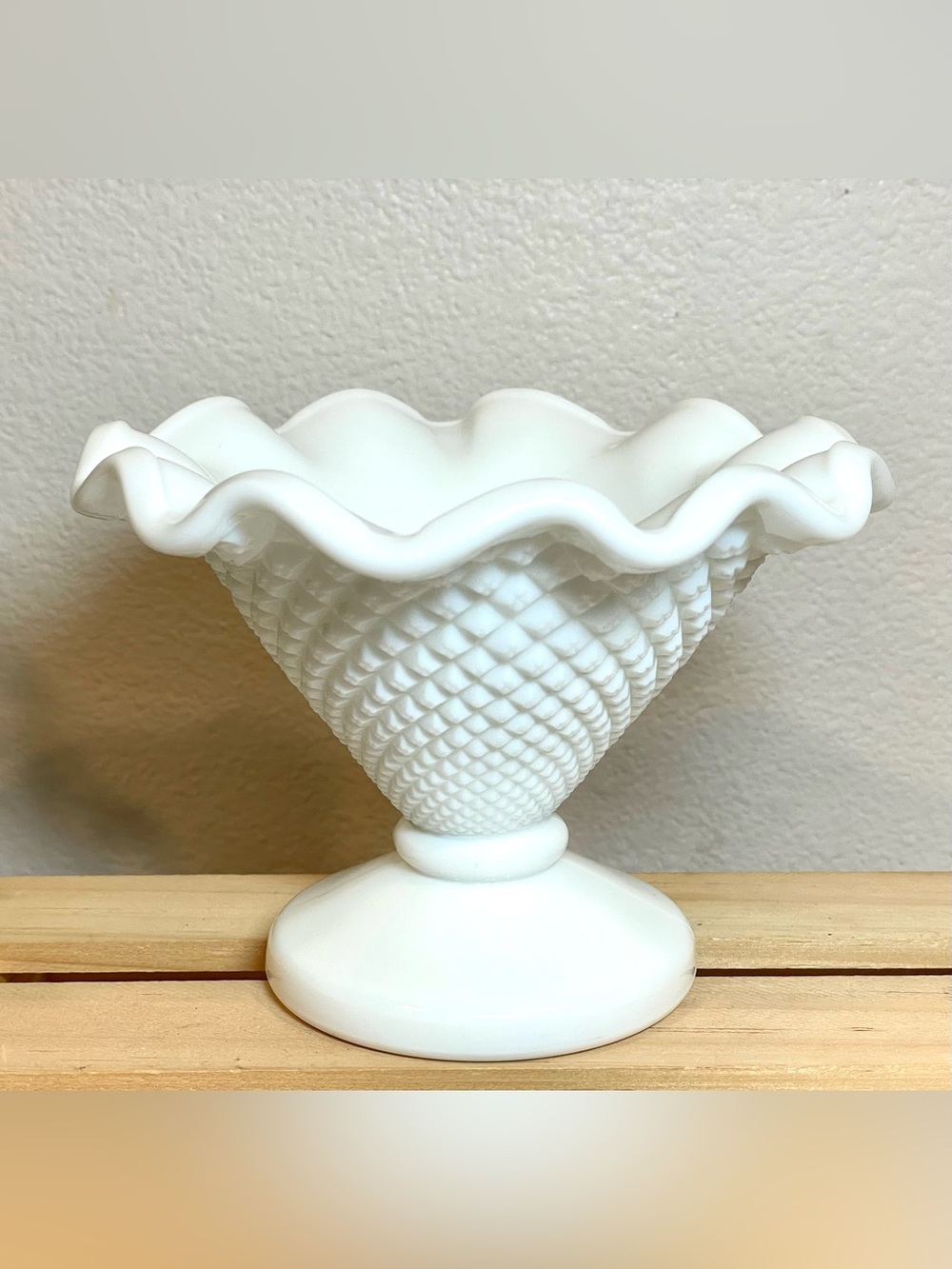 Westmoreland Milk Glass “English Hobnail” Pattern Footed Candy | Trinket Dish